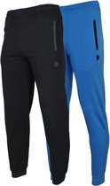 2- Pack Donnay Joggers avec élastique - Pantalons de sport - Homme - Taille S - Noir/Vrai bleu (535)