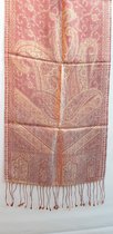 Smalle zijden dames sjaal roze- 30 x 160 cm