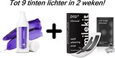 Smilekit - Tandenbleekset - V34 Colour Corrector Serum + Charcoal & Pap+ Whitening Strips - Tot wel 9 tinten lichter - Witte tanden - Paarse Tandpasta - tanden bleken zonder peroxide - Hismilekit - Hollywood White - Bleek strips- Kleurcorrector