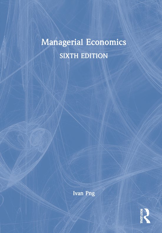 Titre : Managerial Economics, Sixième édition, par Ivan Png.
