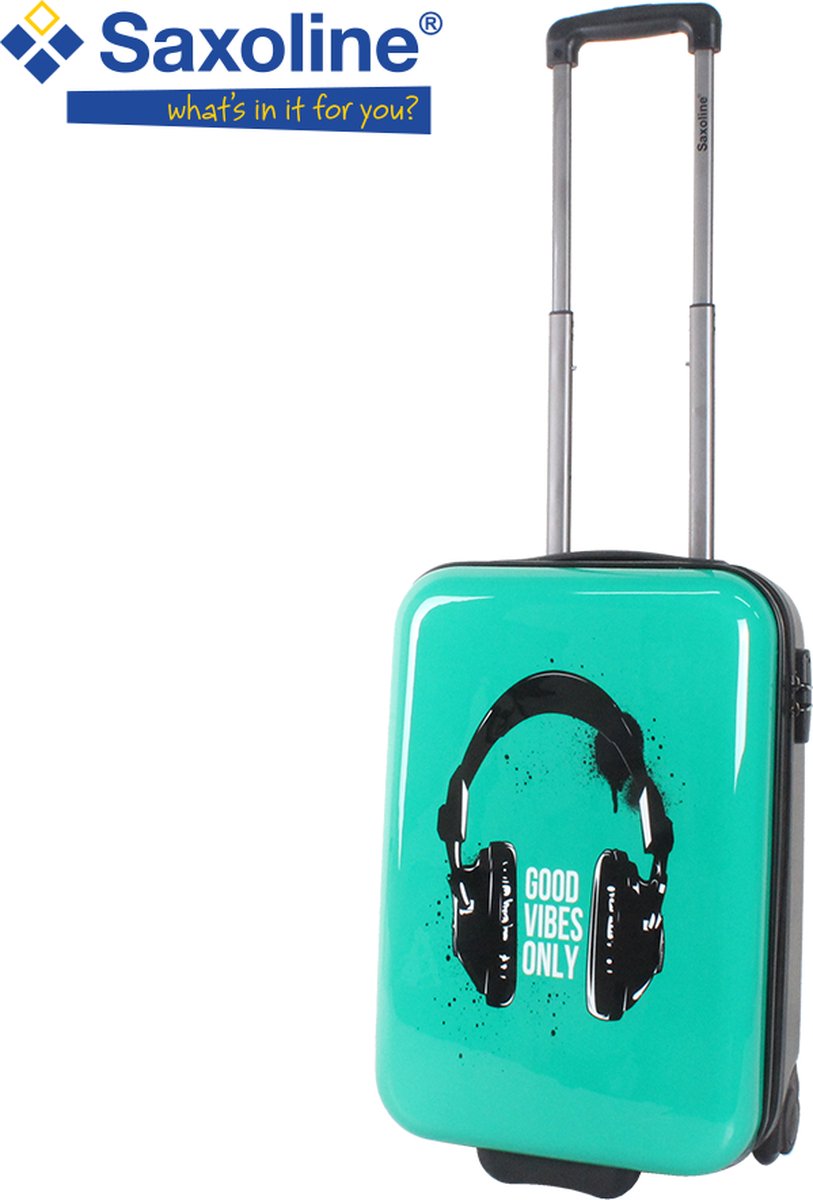 Saxoline Kinderkoffer Handbagage - Kindertrolley - Kinderreiskoffer - 55 cm - Headphone - Headphone