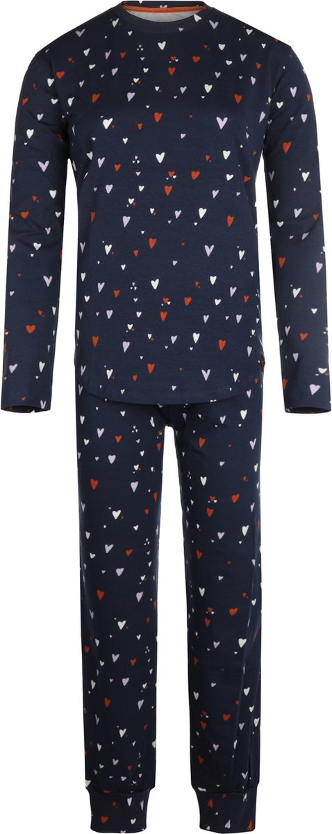 Ride to the moon | dames pyjama | maat 40 - 42 | harten print | blauw | Matching pyjama | Twinning