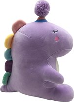 Kenji Party Dino - paars - large - knuffel