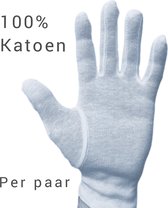 Gants en coton blanc - par paire - Large - pour eczéma / allergies / crème pour les mains - bijoutiers / gant de monnaie