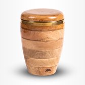 Crematie-urn | Houten urn met gouden rand | Urn voor volwassenen | 3.7 liter