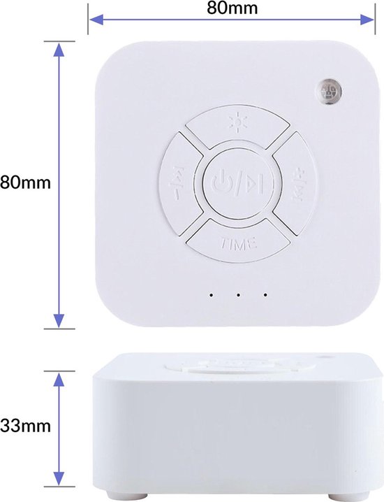 DW4Trading Draadloze Oplaadbare White Noise Machine - Witte Ruis - Wit - 9 rustgevende geluiden van DW4Trading — afbeelding 3