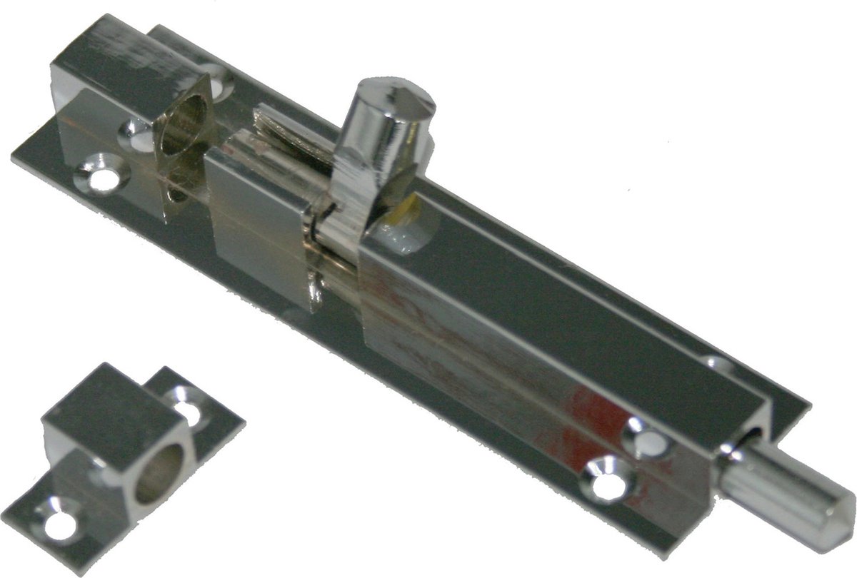 TQ4U schuifgrendel - Metaal vernikkeld - Vlak - 60 x 25 mm - Met sluitoog