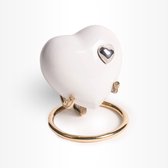 Crematie urn | Messing urn | Kleine urn hart wit | Mini urn | Hartjes urn | 0.11 liter