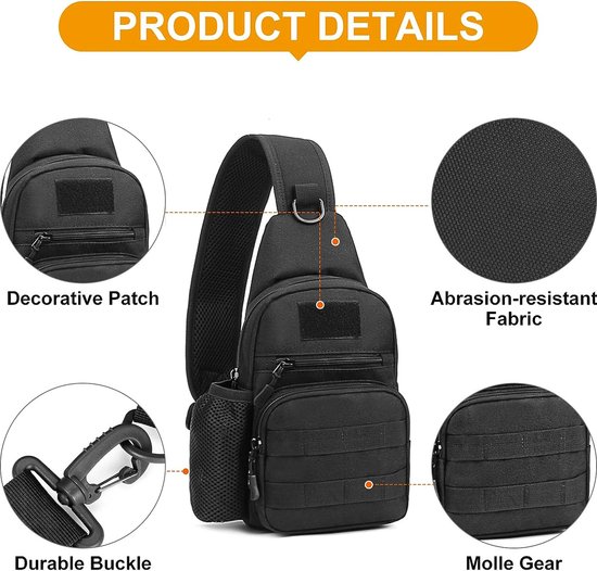 Sac à bandoulière tactique pour hommes Conceal Carry Gun Bag Shoulder Chest Pack