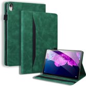 Case2go - Tablet hoes geschikt voor Lenovo Tab P11 - Business Wallet Book Case - Met Pasjeshouder - Groen