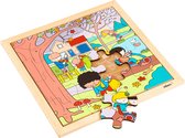 Educo Seizoenen Kinder Puzzel Herfst 34x34cm - 16 stukjes - Kinderpuzzels - Legpuzzel - Educatief speelgoed - Incl. Houtenframe - Vanaf 3 jaar