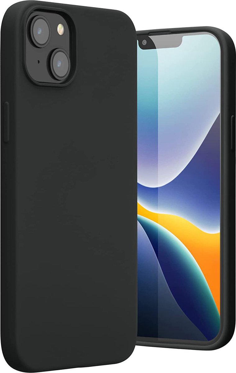 Casemania Hoesje Geschikt voor Apple iPhone 15 Zwart - Liquid Siliconen Back Cover