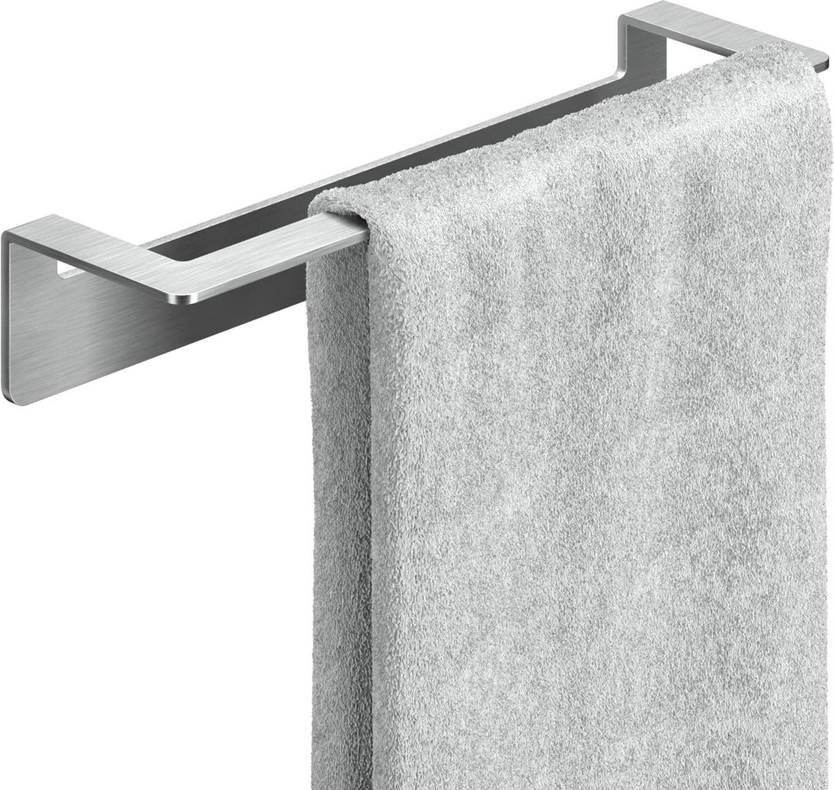 Handdoekstang roestvrij staal zonder boren 30cm - handdoekhouder badkamer zelfklevend