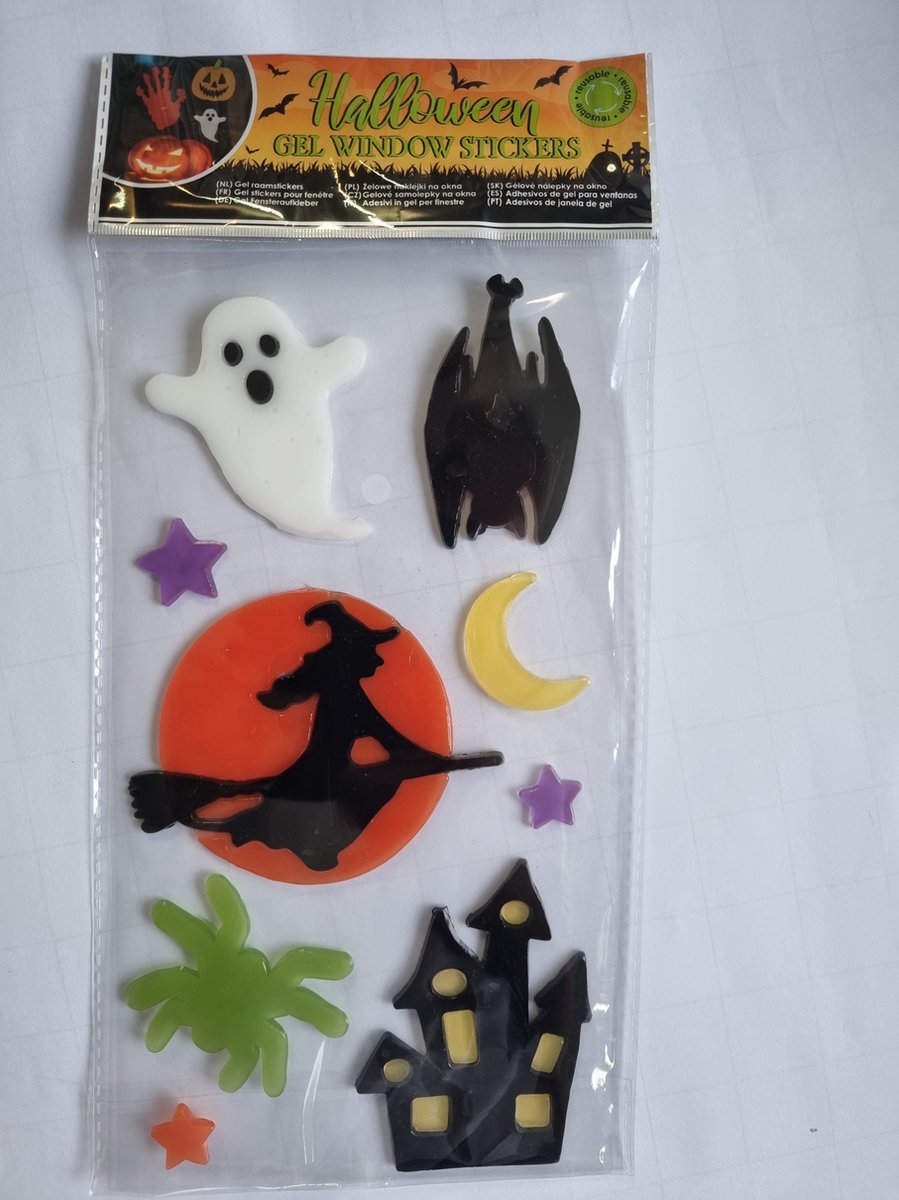 Halloween heksen enzo Gelstickers voor op het raam, goedkoop kindercadeau