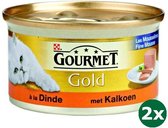 Gourmet gold fijne mousse kalkoen kattenvoer 48x 24x85 gr