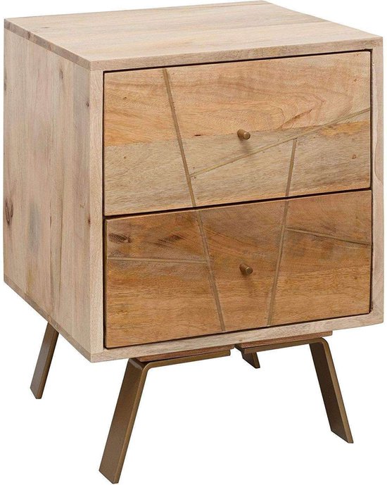 Nachtkastje met lade Bruin 40 x 40 x 50 cm Massief Acaciahout