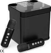 Draagbare Karaoke Machine met 2 Draadloze Microfoons - Bluetooth PA-systeem voor Volwassenen met USB, TF en AUX-ondersteuning - Perfect voor Thuisfeesten en Buitenevenementen - Kerstcadeau