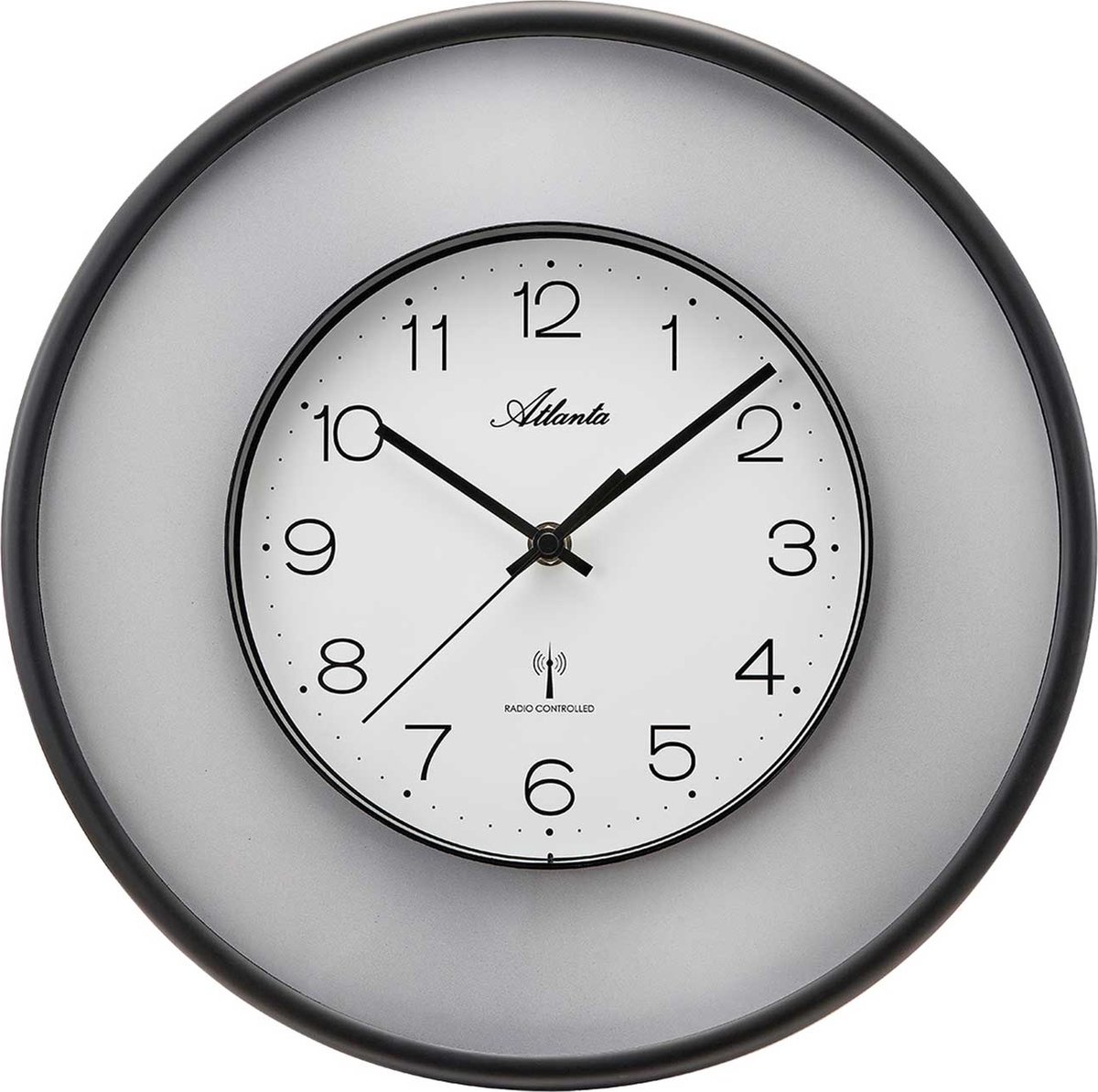 WANDKLOK ATLANTIS MODERN DESIGN ZILVER