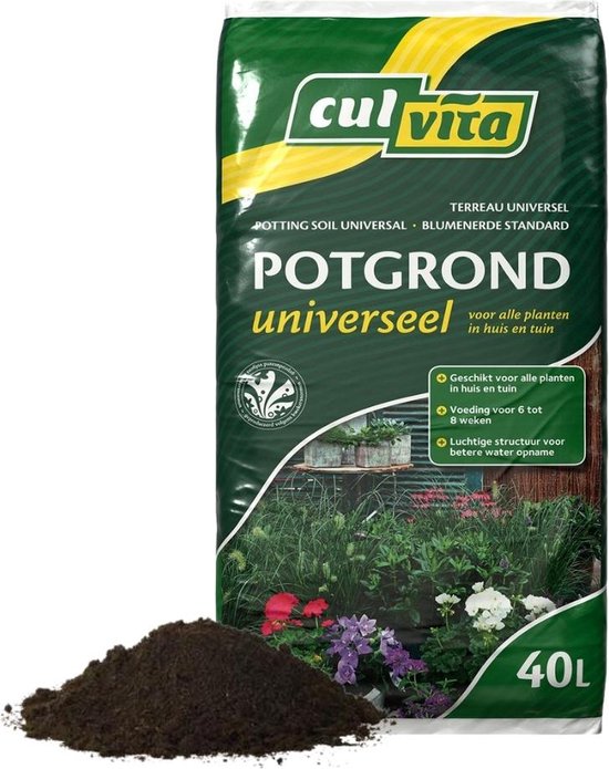 Foto: Culvita universele potgrond 40 l inclusief 2 maanden plantenvoeding universele potgrond voor kamerplanten en buitenplanten potgrond universeel 40 liter