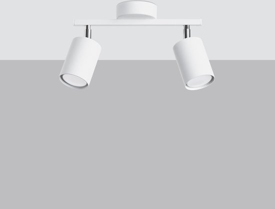 Sollux Lighting - Plafondlamp Lemmi 2 - 2xGU10 fitting - Excl. lichtbron - Max. 2x12W LED - Wit