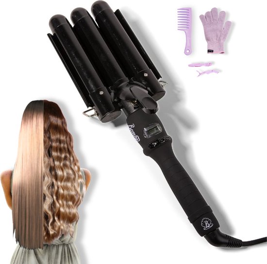 Bombé waver - Wafeltang - Wave Krultang - Wavertang - 25mm Black