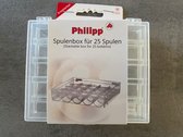 Philipp - spoelendoos voor 25 spoelen - transparant - 1 stuk - spoelenbox