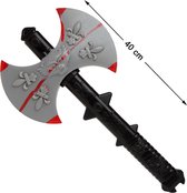 Grote hakbijl - plastic - 40 cm - Halloween/ridders/Vikingen verkleed wapens accessoires