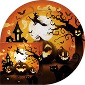 Ensemble d'assiettes et de serviettes de fête Fiestas Halloween/horreur citrouille - 24x - papier noir