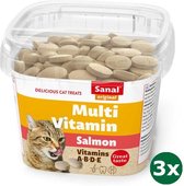 Sanal cat multi vitamin salmon snacks cup 3x 100 gr