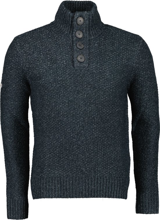 Pull Homme Superdry Chunky Button High Neck Jumper - Eclipse Navy - Taille M