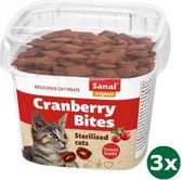 Sanal cat cranberry & chickenbites cup 3x 75 gr