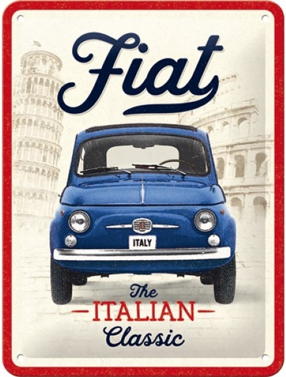 Wandbord 15 x 20 cm - Fiat The Italian Classic
