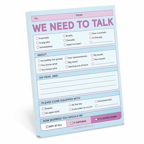 Knock Knock We Need To Talk Nifty Note, Knock Knock 9781683494003