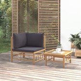 The Living Store Bamboe Loungeset - Hoekbank - 69 x 69 x 65 cm - Duurzaam - Comfortabel - Modulair