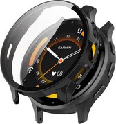 Strap-it Bescherm hoesje met glasplaat - case met screen protector voor Garmin Venu 3 - zwart