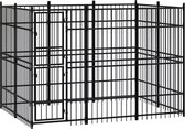 The Living Store Hondenkennel - Stalen wanden - Veilig en duurzaam - 288 x 192 x 200 cm - Zwart - Gepoedercoat staal