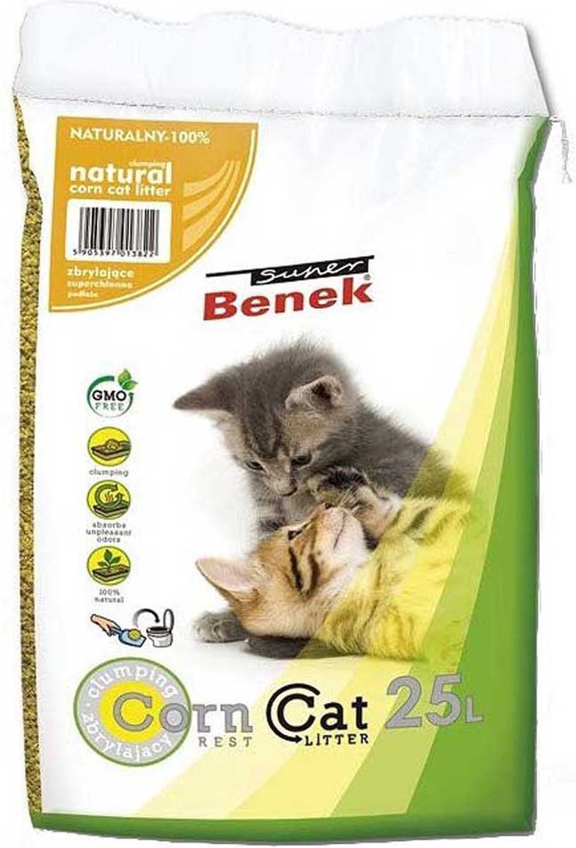 25 l Super Benek Corn Cat Natural Kattenbakvulling
