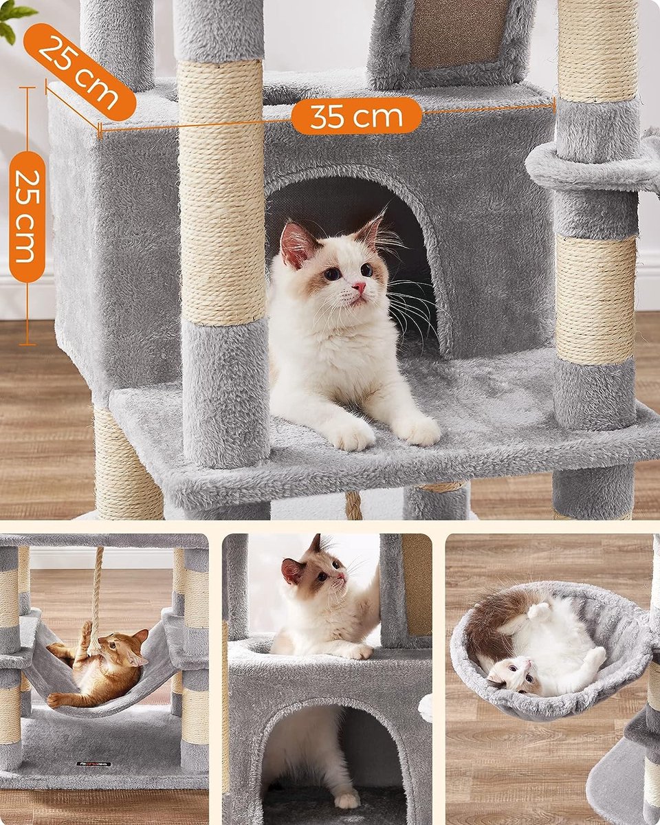 Krabpaal 168cm, 13 sisalzuilen, hangmat en mand - €69.95 thumbnail 5