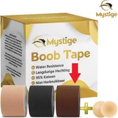 Mystige Boob Tape avec cache-tétons – Marron – Cache - tétons – Mamelon – Ruban adhésif pour soutien-gorge – BH Tape – 5 mètres