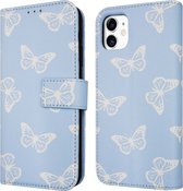 iMoshion Hoesje Geschikt voor iPhone 11 Hoesje Met Pasjeshouder - iMoshion Design Bookcase smartphone - Blauw / Butterfly
