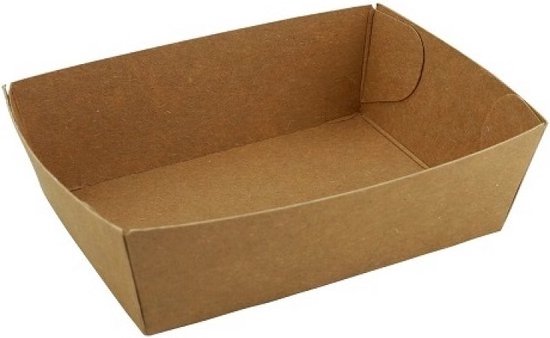 50 stuks friet bakjes bruin A13 - Patat - Take Away - To go eat - golfkarton bakjes - Barbecue - Feest - Wegwerp bakjes - snackbar - frietbak - friet - patat - bbq - buurtfeest - kinderfeest - kibbeling - sausvak - verjaardag - party - verpakking