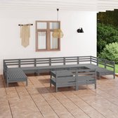The Living Store Loungeset Grenenhout - Grijs - 63.5x63.5x62.5 cm - Modulair Design