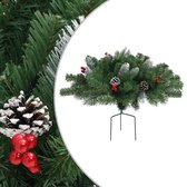 The Living Store Kerstboom - PVC - 40 cm - Met dennenappels en rode bessen