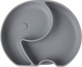 Siliconen bord grijze olifant met zuignap - siliconen bord olifant - eetbord met zuignap - kinderbord
