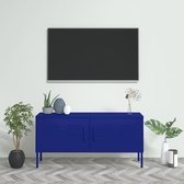 The Living Store TV-Standaard - Marineblauw - 105 x 35 x 50 cm - Stalen Constructie