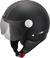 BEON Design - Jethelm met vizier - Geschikt als Scooter Brommer Motor Snorfiets helm - Retro Vespa helm scooter voor Volwassenen - M - Mat Zwart - Gratis helmtas