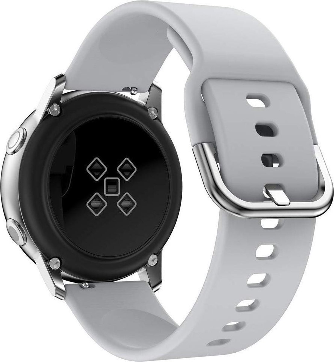 YONO Siliconen Classic Bandje 20mm - Horlogebandje geschikt voor Samsung Galaxy Watch 7 6 5 4 3 - Active 2 - Pro - Grijs