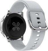 YONO Siliconen Classic Bandje 20mm - Horlogebandje geschikt voor Samsung Galaxy Watch 6 / 5 / Pro / 4 / 3 / Active 2 - Garmin Approach / Forerunner / Venu 2 Plus / SQ / Vivomove - Polar Ignite / Unite – Huawei - Grijs