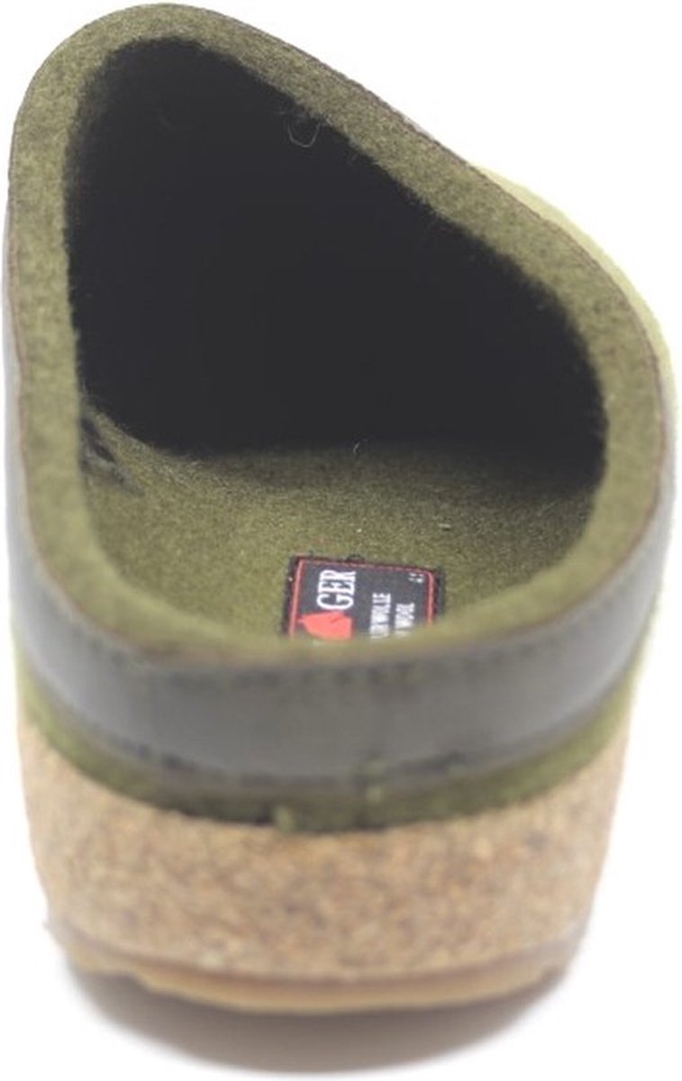 Haflinger Pantoffels Dames - Grizzly Torben - Olijfgroen - Maat 38