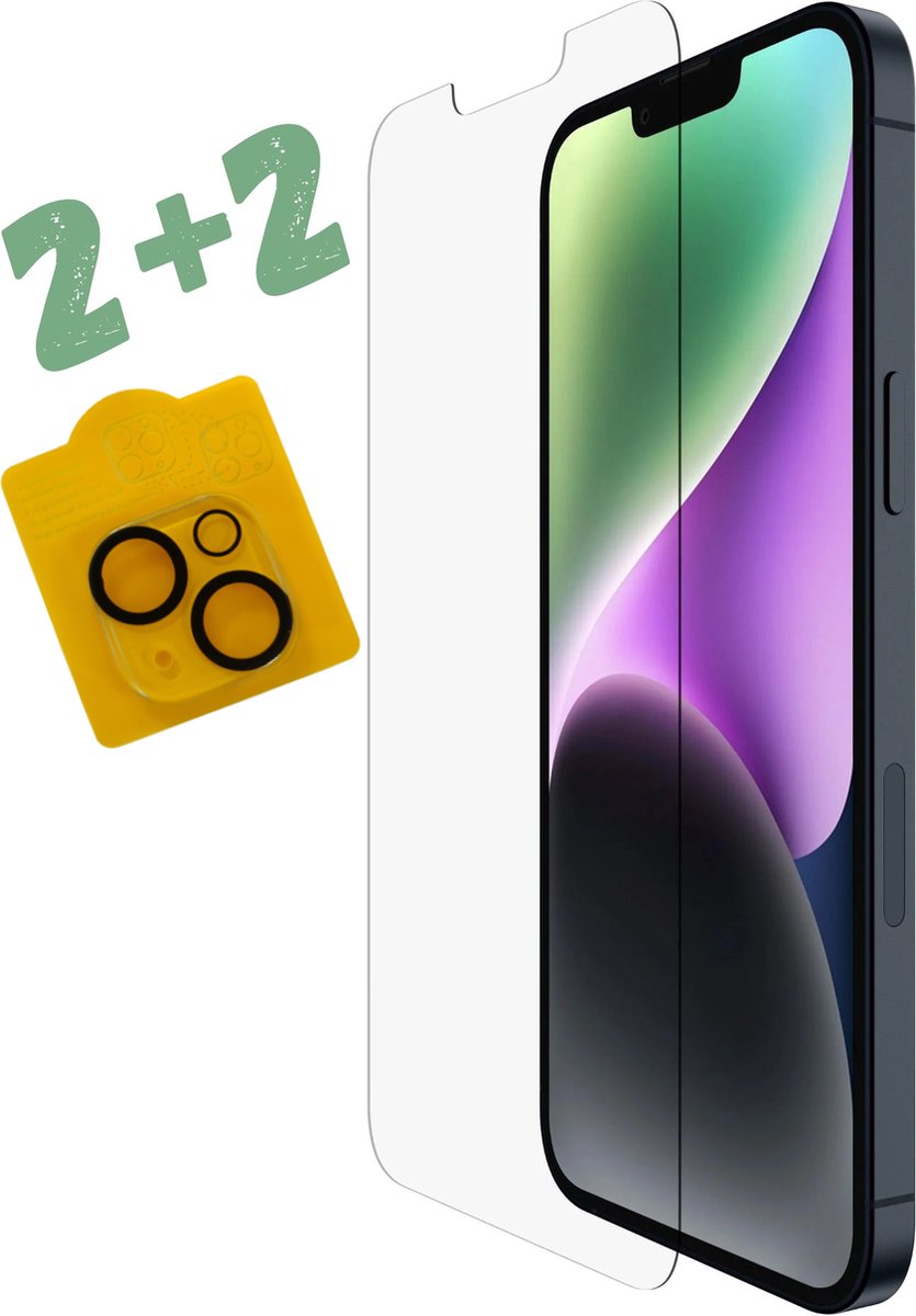 RoyalScreens - Iphone 14 Screenprotectors - Tempered Glass - 2+2 stuks